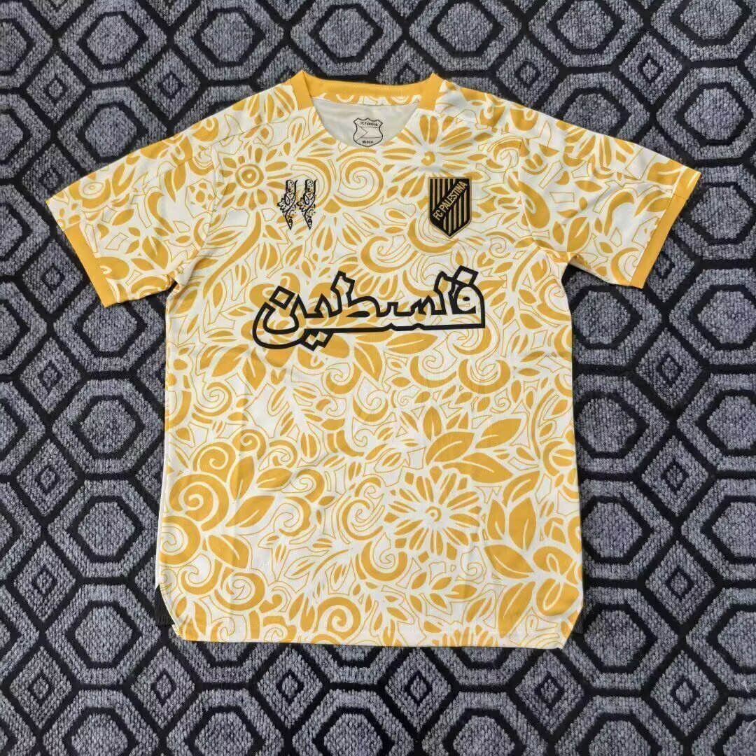 AAA Quality Palestine 25/26 Yellow/White Training Jersey